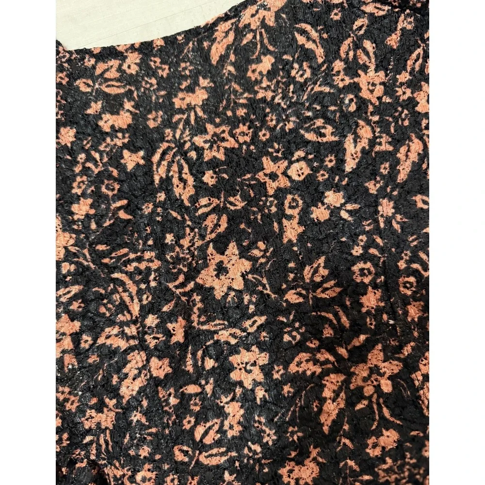 Free People Oh Baby Floral Print Corset Lace Top Size XS